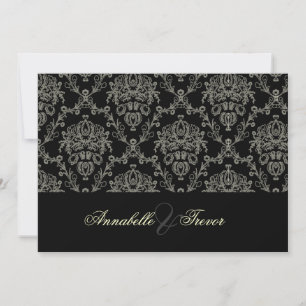 Invitation Masque noir/blanc/crème, mariage personnalisé