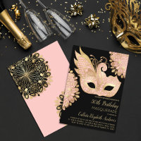 Masque noir d'or rose 50e anniversaire