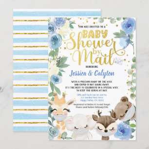 Invitation Masque pour garçon sous la douche par courrier Ani