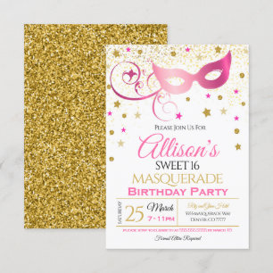 Invitation Masquerade Anniversaire 
