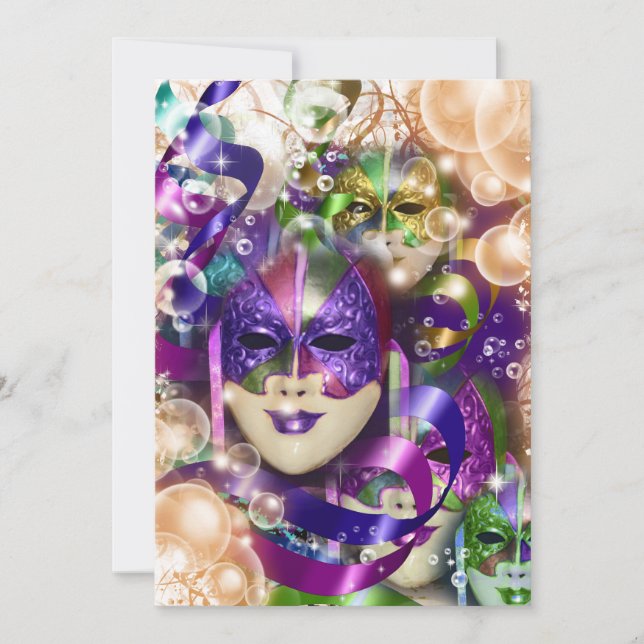 Invitation Masquerade anniversaire filles PERSONNALISER (Devant)