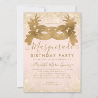 Masquerade Blush Rose Gold Parties scintillant fêt