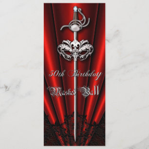 Invitation Masquerade de la dentelle rouge 50e anniversaire