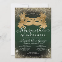 Masquerade Emerald Green Gold Parties scintillant 