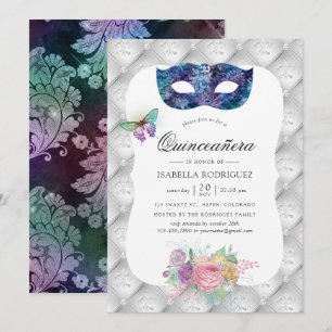 Invitation Masquerade Iridescente Quinceañera