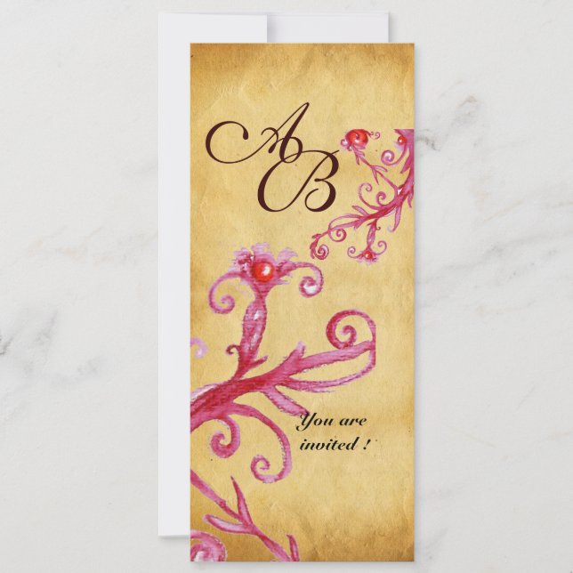 INVITATION MASQUERADE MAGIC BERRIES MONOGRAM, (Devant)