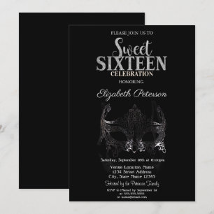 Invitation Masquerade, Masque Argenté Sweet 16