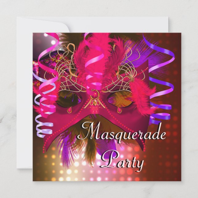 Invitation Masquerade Party Masquerade Mardi Gras Carnaval (Devant)