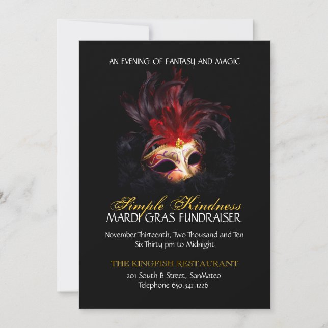Invitation Masquerade - Personnalisée (Devant)
