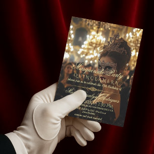 Invitation Masquerade Photo Quinceanera