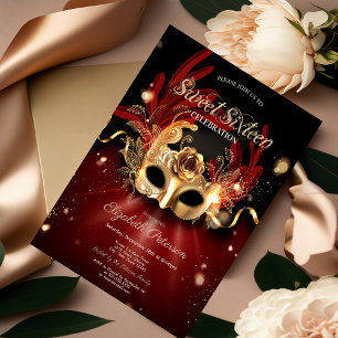 Invitation Masquerade Rouge Sweet 16