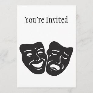 Invitation Masques de théâtre de drame de tragédie de comédie