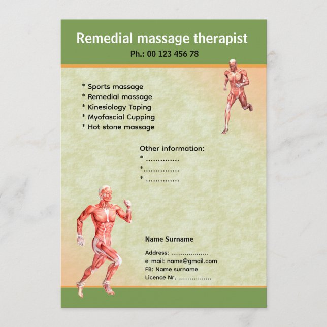 Invitation massage therapist  flyer template  (Devant)