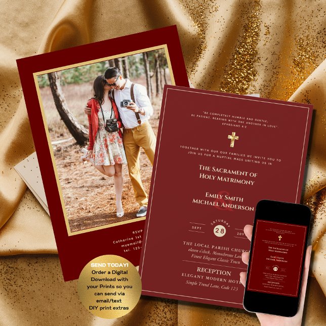Invitation Masse nuptiale du Mariage catholique de Bourgogne (Créateur téléchargé)