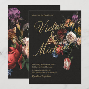 Invitation Master Floral Dark & Moody Mariage