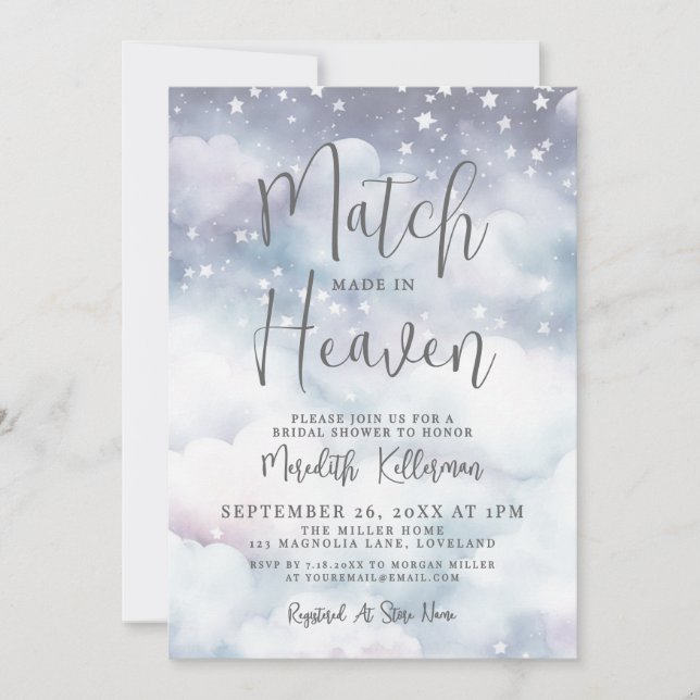 Invitation Match Made In Heaven Bridal Shower (Devant)