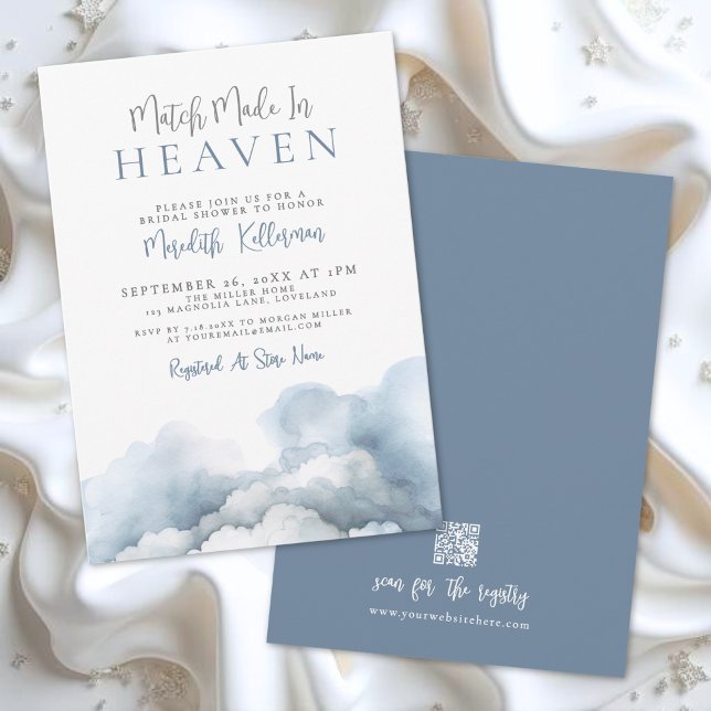 Invitation Match Made In Heaven Bridal Shower (Match Made In Heaven Bridal Shower Invitation)