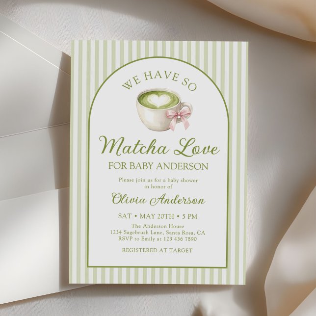 Invitation Matcha Green Tea Baby Shower  (Créateur téléchargé)