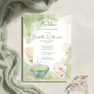 Invitation Matcha Tea Bridal Shower Green Tea Party