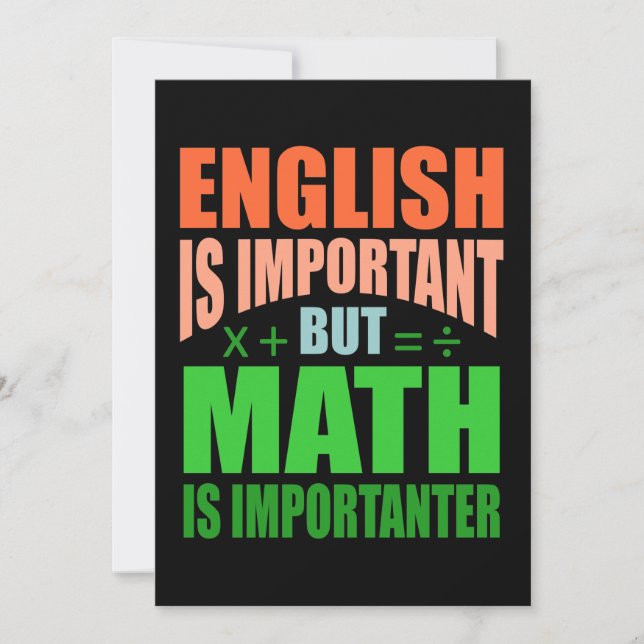 Invitation Math Is Importanter Teacher Mathematic Maths (Devant)