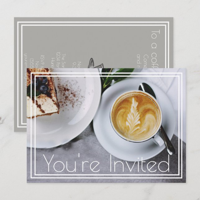 Invitation Matin de café moderne (Devant / Derrière)