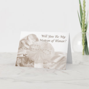 Invitation Matron d'honneur Demande Sepia Lace