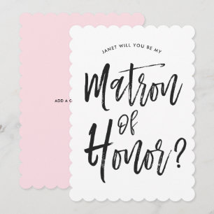 Invitation Matron d'honneur  Mariage personnalisé de style de