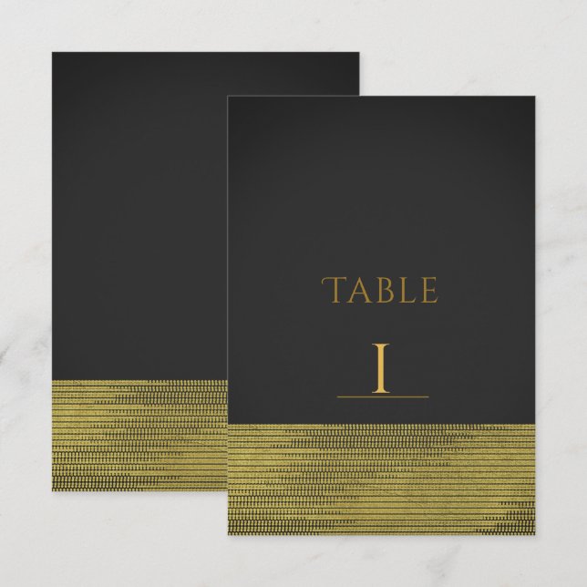 Invitation Matte Gold Modern Glam Sequins Chic Numéro de tabl (Devant / Derrière)