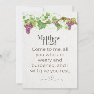 Invitation Matthieu 11:28 Venez à moi Écriture   Vigne