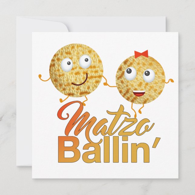 Invitation Matzo Ballin'. Sélecteur de pêche de la Pâque (Devant)