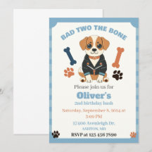 Mauvais deux l'invitation de chien os, fête de chi