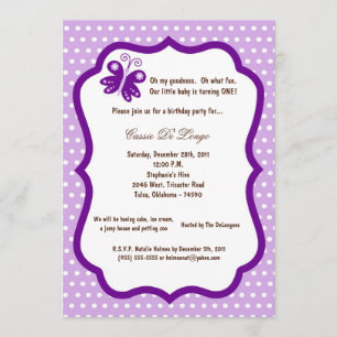 invitation mauve-clair de fête d'anniversaire du