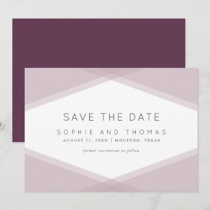 Invitation Mauve couche géométrique foncé violet foncé Enregi