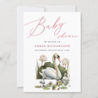 Mauve Élégant Script minimaliste Baby shower de cy