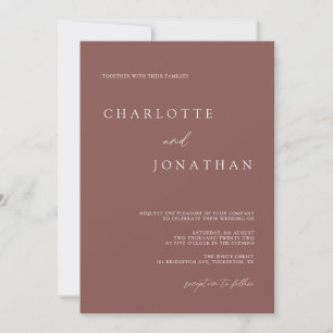 Invitation Mauve violet foncé Romantique Bohème Rustique Mari