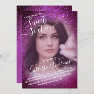 Invitation Mauve violet Parties scintillant mousseuse Ombre P