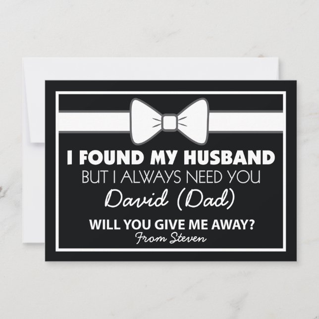 Invitation Me Donnerez-Vous La Cravate Noir/Blanc Bow ? (Devant)