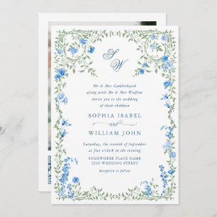 Invitation Meadow Pastel Rose Floral Mariage code QR