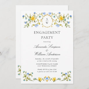 Invitation Meadow Watercolor Fleurs sauvages ENGAGEMENT PARTY