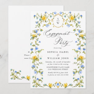 Invitation Meadow Watercolor Fleurs sauvages ENGAGEMENT PARTY