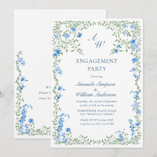 Invitation Meadow Watercolor Fleurs sauvages ENGAGEMENT PARTY