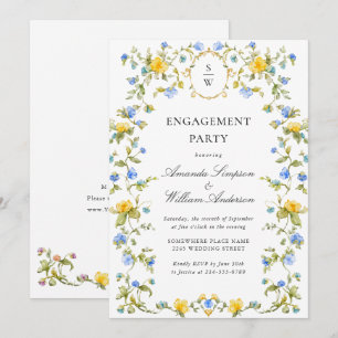 Invitation Meadow Watercolor Fleurs sauvages ENGAGEMENT PARTY
