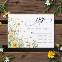 Meant to Bee Rustique Jaune Mariage RSVP