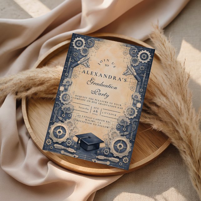 Invitation Mechanical Engineer Graduation (Créateur téléchargé)