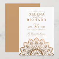 Médaillon d'or élégant Mariage Mandala