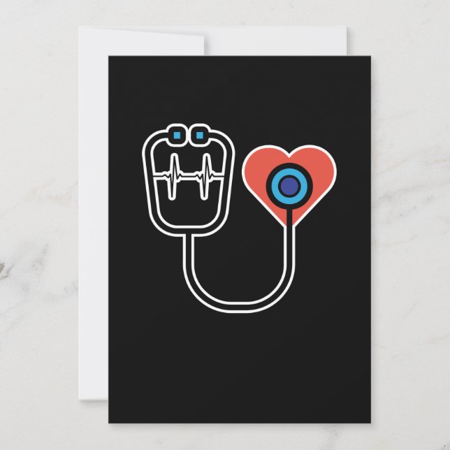 Invitation Médecin Assistant Coeur PA Médicale Graphique étud (Devant)