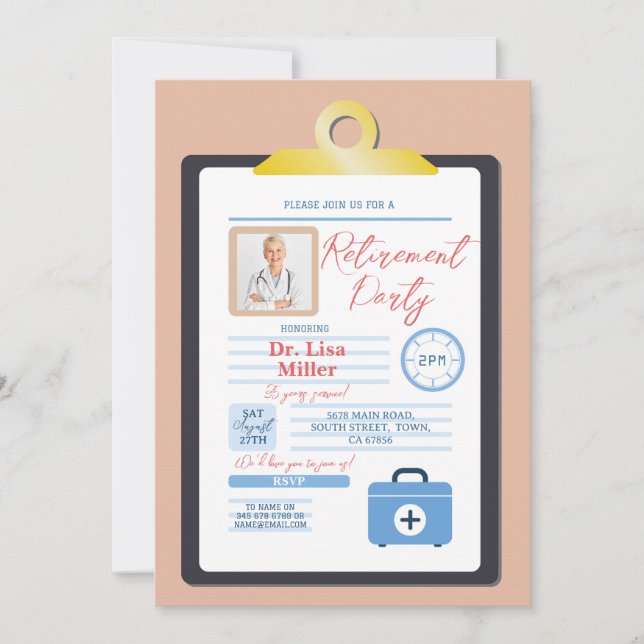 Invitation Médecin de retraite - Pad de prescription de la da (Devant)