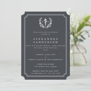 Invitation Médecin gris de médecine ostéopathique Inv