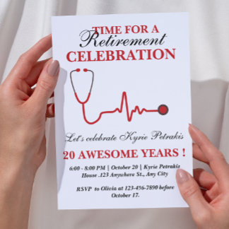 Invitation Médecin infirmier unique ou service de retraite en