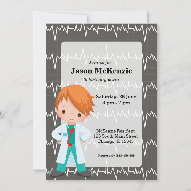 Invitation Médecin pour enfants (Devant)